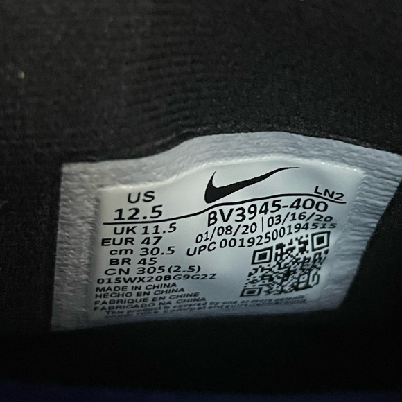 Nike Alpha Menace Pro 2 Mid ‘Black Blue’ (size us mens 12.5) - Picture 4 of 6